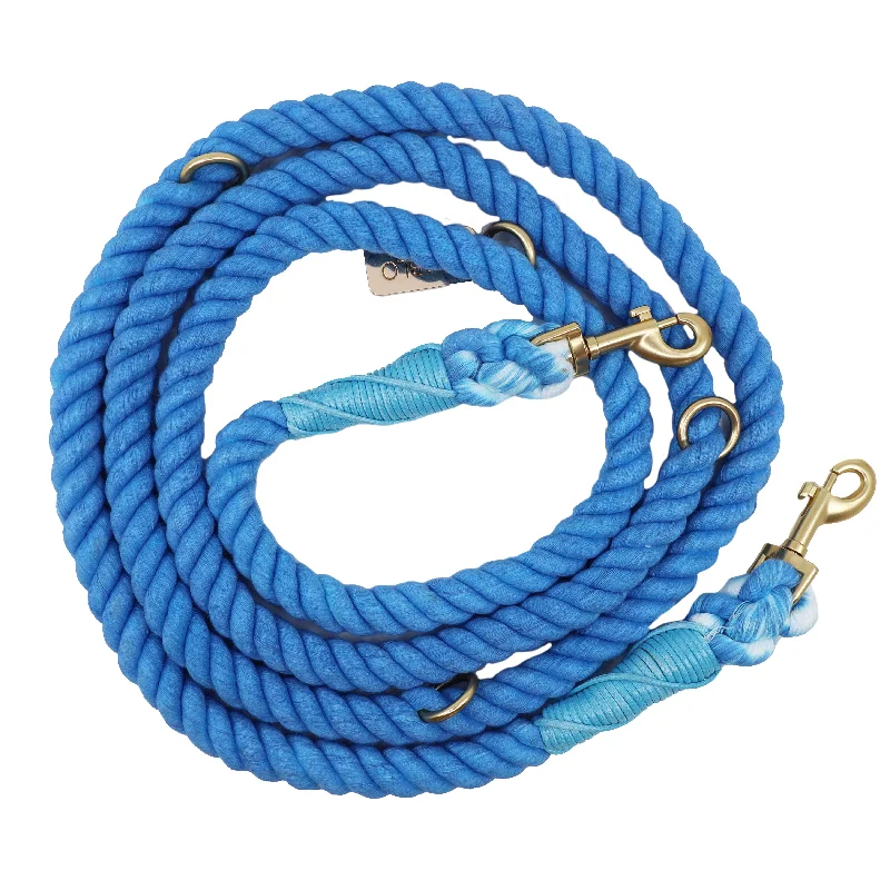 - Car dog seat beltMultifunctional Rope Leash - Blue