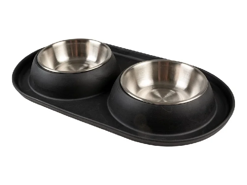 - Dog anti-slip matDinner set no-spill rubber 2x220ml - Ø11,3cm black