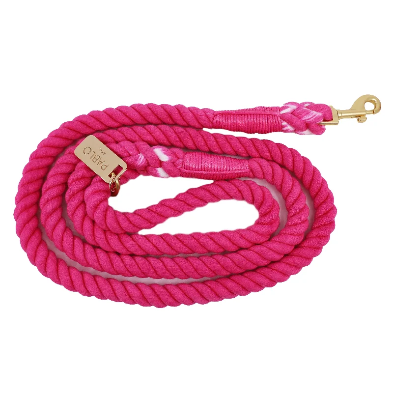  -Splash-proof food bowl AND Anti-choking slow food bowlRope Leash - Hot Pink