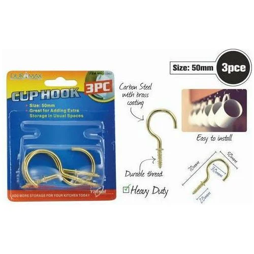 - Deodorizing cat litter tofu litterCup Hooks - Brass