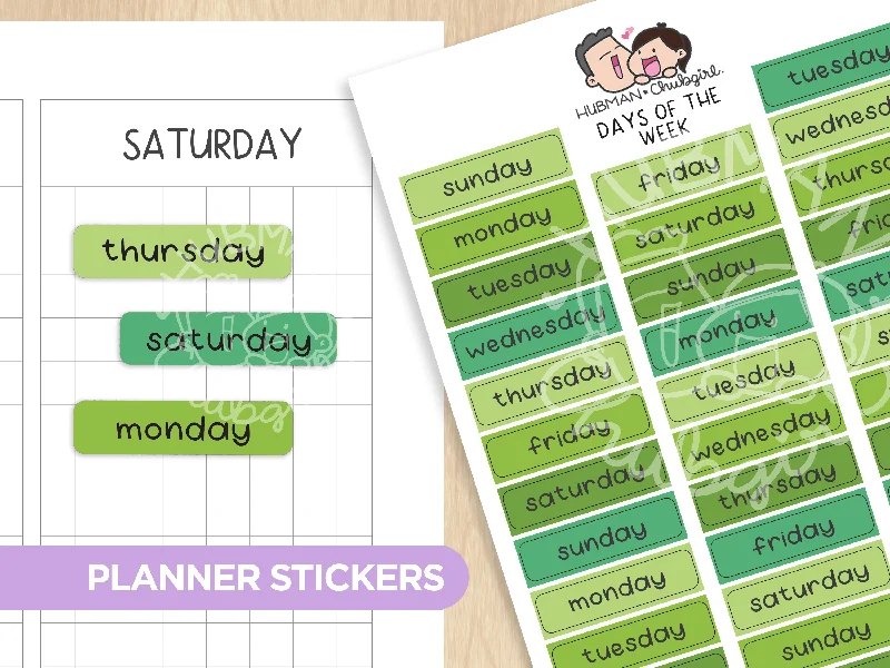  -Splash-proof food bowl AND Anti-choking slow food bowlDays of the week - Cozy Plants Planner Stickers