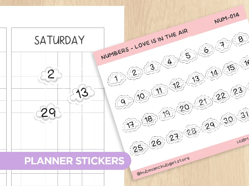 - Pet smart GPS locatorNumbers - Love is in the Air Planner Stickers