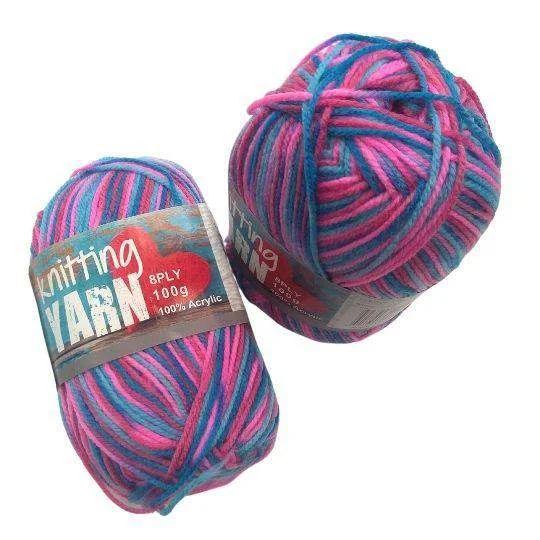 - Cat anti-jump window safety netKnitting Yarn -  Multi Colour Blue & Pink