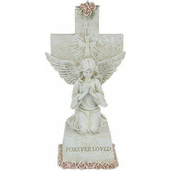 - Automatic temperature adjustment cat bedKneeling Prayer Angel on Cross Forever Loved