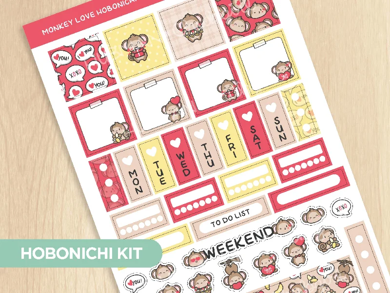 - Summer pet ice matMonkey Love Theme Hobonichi Weeks Kit