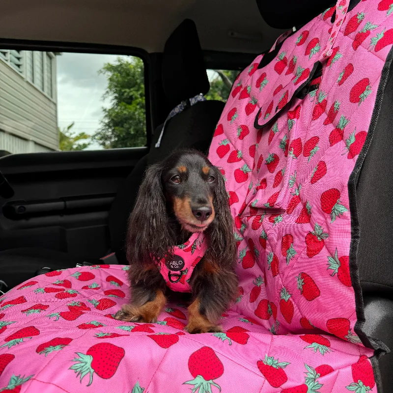 - Natural latex pet mattressStrawberries: Deluxe Single Car Seat Cover