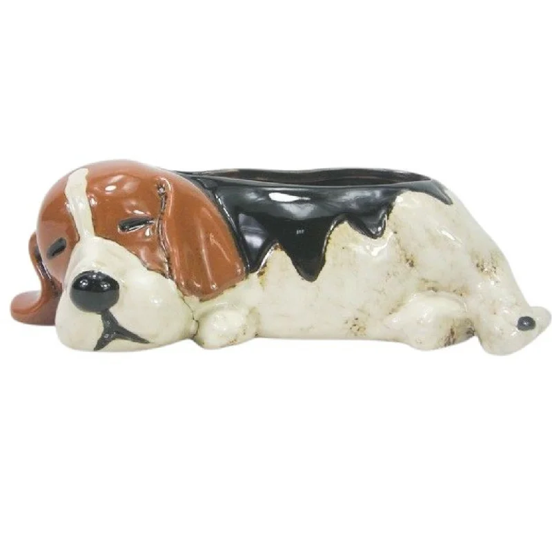 - Natural latex pet mattressLaying Beagle Planter