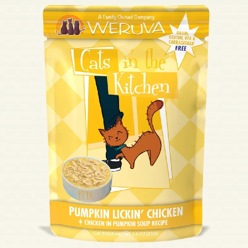 - Degradable pet feces bagWERUVA CATS IN THE KITCHEN PUMPKIN LICKIN' CHICKEN CHICKEN IN PUMPKIN SOUP 3.0oz Pouch