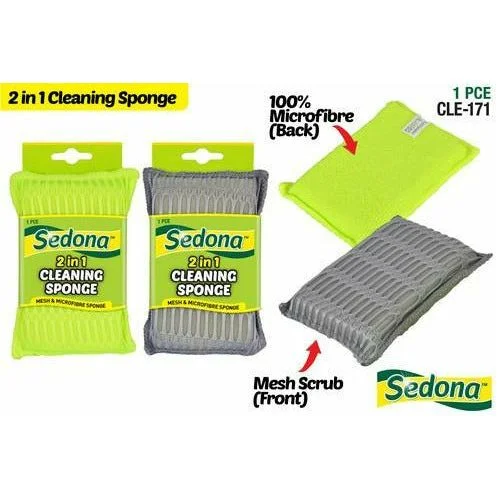 ---Microfibre Cleaning Sponge 2 in 1