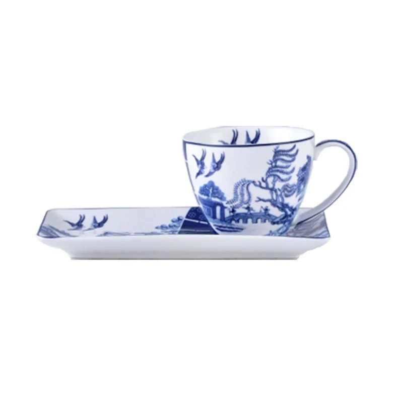 - Cat anti-jump window safety netFine Bone China Blue & White Willow - Cup & Saucer Breakfast Set