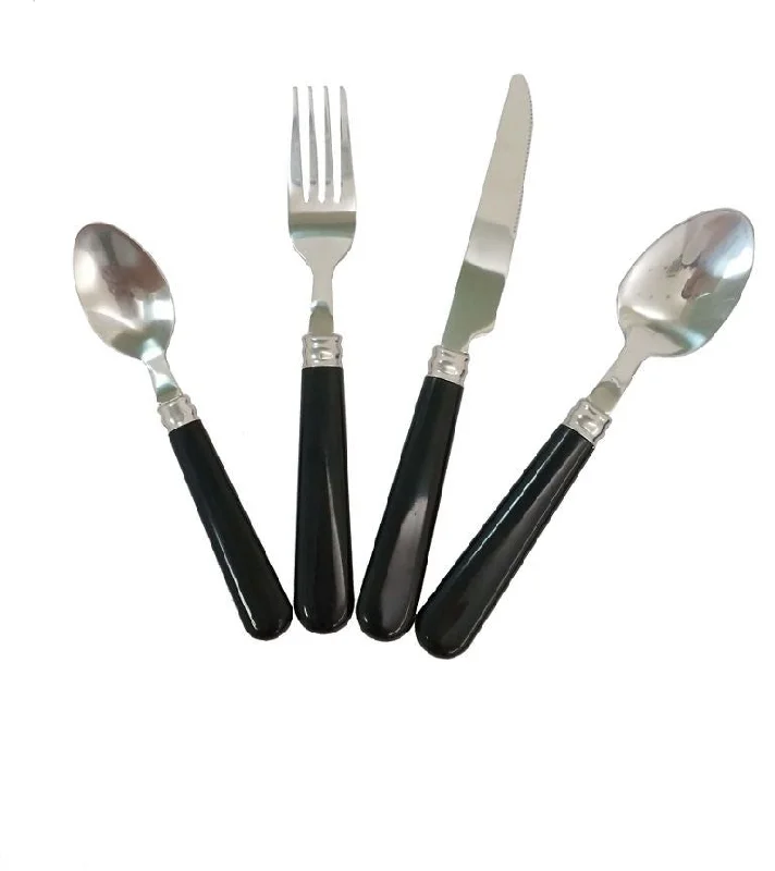 - Custom pet birthday cakeGeorge Home Black Cutlery Set