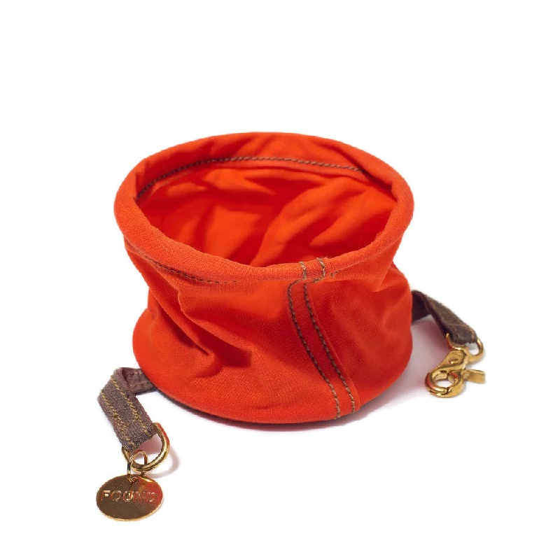 Pet lace clothesCotton Canvas Collapsible Travel Dog Water Bowl Orange