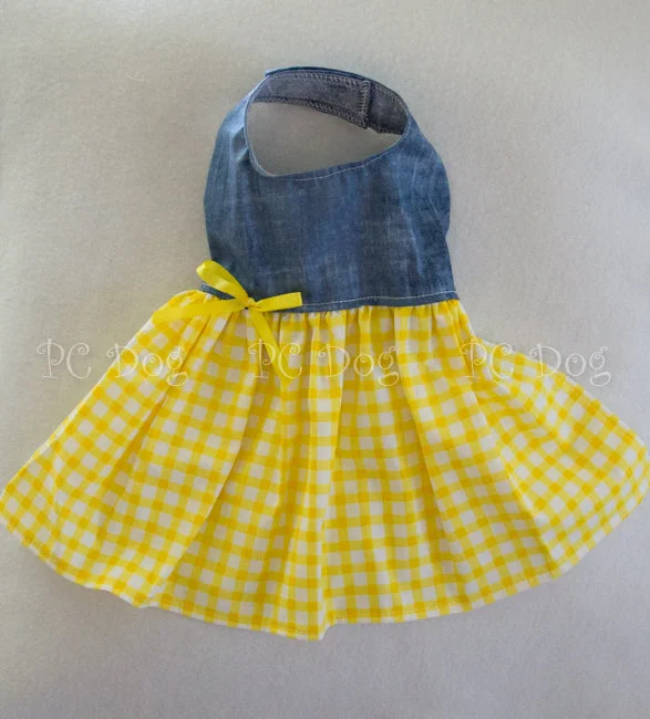 Classification by function or use:Denim and Yellow Gingham Dress