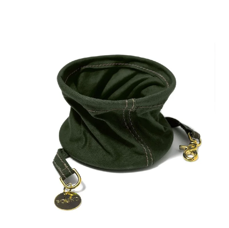 XX brand pet fashionCotton Canvas Collapsible Travel Dog Water Bowl Olive