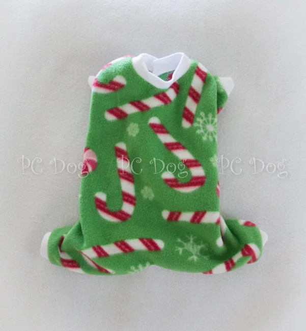 Pet walking leash setChristmas Candy Cane Fleece Pajamas (Clearance)